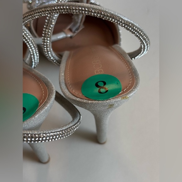BCBG diamond sparkle bow satin heel pumps - Picture 6 of 8